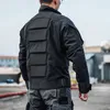 soft Shell Tactical Jackets Men Waterproof Multifunctial Pocket Motorcycle Jacket Wear-resistant Combat Outwear Male Black New a3YA#