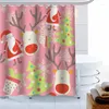 シャワーカーテンクリスマススノーフレークパターンカーテンチャイルドギフト防水バスポリエステルファブリックフックバスルームの装飾