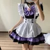 Kobiety w proszku Blue Maid Strój anime Dr Długość do uda APR APR Lolita poliester Wygodny kostium cosplay z dużym łukiem J6A0#