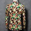 Mode Fruit Print Een Knop Blazer Jas Mannen Lente Party Bruiloft Vakantie Slim Fit Pak Blazer Mannen Kostuum Homme 240314