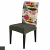 Housses de chaise peinture à l'huile abstraite Vintage géométrique couverture ensemble cuisine extensible Spandex siège housse maison salle à manger