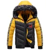 2021Neue Pelzkragen-Reißverschlussjacke winddichter Mantel Abarth-Logo-Druck Winter-Männer mit Kapuze Daunenjacke Warmer Parka-Mantel Y0Hq #