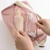 Depolama Çantaları Şeker Renkli Örgü Makyaj Çantası Sevimli Büyük Gözler Kozmetik Fermuar Çantası Taşınabilir Kılıf Tuvalet