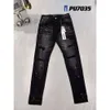 Jeans Lila Herren Jeans Damen Hose Lila Ksubi Jeans High Street Lila Retro Farbfleck Slim Füße Mikroelastische Jeans Hip-Hop Reißverschluss Loch 898