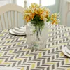 Table Cloth Modern Minimalist Polyester Cotton Imitation Linen Geometric Lines Trapezoidal Printed Tablecloth