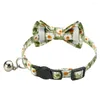 Vêtements pour chiens Chat Collier réglable pour animaux de compagnie Cloche Cravate Chats Chiot Floral Chaton Collier Collier Petits Colliers Accessoires