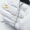 Zuanfa Custom Size Hip Hop Moissanite 6Mm 7Mm Sterling Sier Diamond Cross Pendants