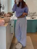 Pantalon femme décontracté jambe large salon mignon élastique Wiaist cordon pantalon mode Plaid imprimé pyjamas bas