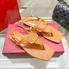 Womens Genuine Leather Sandals Designer Women Flip Flops Beach Sandals Sandal Dress Shoes Pumps Color Lady Wedding with Box