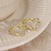 Cluster Ringe Vintage Punk Unregelmäßige Hohle Herz Für Frauen Männer Gold Farbe Edelstahl Ring Trend Engagement Party Schmuck Geschenk