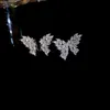 Charme exquis Zircon papillon boucles d'oreilles pour femmes mode argent aiguille boucles d'oreilles de luxe brillant bijoux de mariage cadeau d'anniversaire Y240328