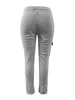 LW Plus Size Side Pocket Drawstring Pants Women Autumn Winter Sweat Mid midja Sidan Split byxor Sporty Casual Daily Bottoms K2iy#