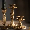 Cougies rétro Candlestick Resin Bandlers Sronce Nostalgique Antique French Candle Stick Rack Accessoires Home Decor Photography Accessoires