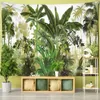 Гобелены с тропическим лесом, настенная роспись, гобелен, зеленая пальма, растение, пейзаж, искусство, хиппи, бохо, настенный декор для комнаты