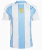 Argentyna 3 gwiazdki koszulki piłkarskie pamiątkowe fanów Wersja Messis Dybala di Maria Martinez de Paul Maradona Kit Kit Men Men 2024 Copa America Cup Camis 306