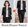 Tweedelige damesbroek Acetaatpakken voor lente Dames Professioneel temperament Mode Enkele knop Slanke blazer en kantoor Dames Werk