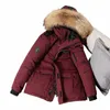 冬のダウンコートユニセックスフィーファーカラーフード付きLG濃厚な冬のジャケット