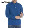 Tacvasen Mens LG Sleeve Polo Shirts Moiseuring Wicking Lightweight Pullover 3 ButtsカジュアルTシャツフィッシングゴルフスポーツトップe0hn＃