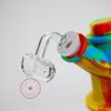 Colorful Silicone Bong Flat Bottom Hookah Shisha Smoking Waterpipe Bubbler Pipes Filter Herb Tobacco Oil Rigs Bowl Portable Removable Design Nails Straw Spoon