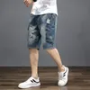Летние мужские укороченные джинсовые шорты, свободные корейские джинсы с отверстиями, шорты v1r9 #