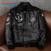 Herrläder faux läder 2023New Mens Flying Suit äkta läderrock Cowhide Läder Indian Embrodery Motorcykeljackor 240330