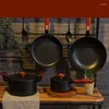 Kookgerei Sets Hoge Kwaliteit Kookgerei 4PC/3pc/2pc Set Gietijzeren Pot Huishoudelijke ongecoate Non-stick Pan Inductie Toepasselijk