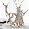 Sculptures 2 pièces géométrique Couple cerf Statue wapiti Sculpture Figurine maison salon décor technologie d'impression 3D une sculpture parfaite agréable