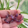 Natural Stone Earrings for Women Ore Chip Gravel Quartz Flower Tassel Statement Fluorite Opal Crystal Drop Earrings Healing