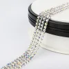 Cuscino 10 metri cristallo ab strass catena chiusa finiture trasparenti cucito base argento catena tazza strass di cristallo pietra di vetro cucire su strass