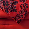 Beddengoedsets rood en zwart demask medaillon polyester 5-delig dekbed