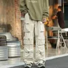 Men's Pants Cargo Multi-pockets Tooling Pant Harajuku Vintage Loose Wide Leg Streetwear Casual Hip-hop Mopping Trousers