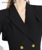 Kurtki damskie Czarna wdzięczna moda profesjonalna kurtka marynarz 2024 Wiosna biuro dama elegancka lapowa podwójna piersi dla kobiet