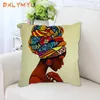 Travesseiro atacado personalizado feito sob encomenda caso africano senhora pintura linho capas decorativas sofá cama de carro fronha