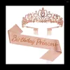 Décoration de fête anniversaire fille couronne princesse avec ceinture pour femmes fournitures