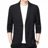 Black Blazers Men's Cott Linen kostym Jacket Spring Summer Loose Grey Male LG Sleeve Busin Coat Casual Luxury Man Blazer Q1HY#