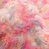 Tissu de broderie tridimensionnel de couleur de pétale de Rose, tissu de broderie de robe de Costume de bricolage
