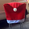 Chair Covers Christmas Dining Non-Woven Fabric Santa Claus Hat Protector Soft Universal Year Party Supplies