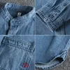 Herfst Winter Amerikaanse Retro Zwaargewicht Denim Cargo Shirt heren Fi Pure Cott Wo Oude Verdikte Casual Blouses Jas s2au #