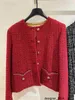 Designer Correct version~B autumn and winter Chinese red round neck wool long sleeved woolen jacket 9765# OPJ7