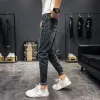 Hosen Zerrissene Jeans für Männer Goth Skinny Tight Male Cowboy Hosen Rohr Slim Fit gebrochen zerrissen mit Löchern 2024 Trend Hohe Qualität J62U #