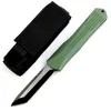 Specialerbjudande CK High End Auto Tactical Knife D2 Stone Wash/ Black Titanium Coated Blade CNC Green Aviation Aluminium Handle EDC Pocket Knives With Nylon Bag