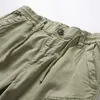 Heren Shorts Zomer Legergroen Cargo Heren Mode Multi-pocket Outdoor Katoen Elastisch Geweven N-stijl Retro Casual Werkkleding Broek