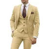 dv067 3 piezas Trajes beige para hombres Slim Fit Novio Esmoquin Trajes de boda Mejor hombre Padrinos de boda Traje de fiesta formal Hombre Blazer Hombre 21uT #