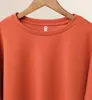 T-shirts pour femmes T-shirts de grande taille de haute qualité Vintage en coton élastique O-cou Orange Tops Style national broderie bas chemise vêtements