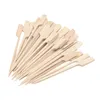 Forks 100cps 15/18/25cm Disposable Bamboo Skewer Fruit Dessert Wedding Party Toothpicks Supplies Sticks Buffet Birthday Bamb K4y6
