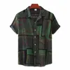 Винтажная мужская рубашка Y2K с 3D принтом для мужчин и женщин, повседневная рубашка с короткими рукавами Fi, уличная одежда с лацканами, негабаритная одежда унисекс q5fi #