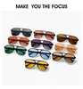Sonnenbrillen-Trends, Piloten-Sonnenbrille, Damen-Retro-Markendesigner, Doppelsteg-Sonnenbrille, extra große braune Damen-Brille J240328