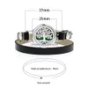 Charme Pulseiras 25mm Difusor de Óleo Essencial Medalhão Aberto para Mulheres Homens Pu Couro Wrap Bangle Aromaterapia Espaçadores Moda Jóias Dro Dhojf