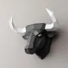 Miniatyrer 3D Papercraft Diy Paper Model Bull's Head Sculpture Home Decoration Puzzles Animals Models Origami Gift Adult Toy vardagsrum