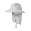 Bérets Logo personnalisé mode seau chapeau hommes masque de pêche en plein air large bord chapeaux de pêcheur femmes respirant Protection UV casquette solaire